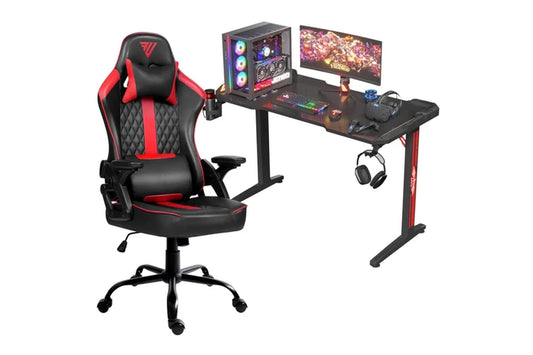 RGB Gaming Desk and Gaming Chair Set Black& Red